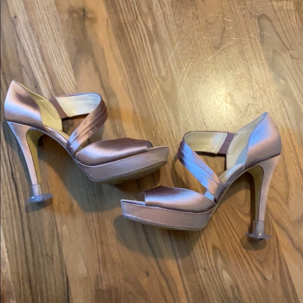 Rose gold colored Nine West heels